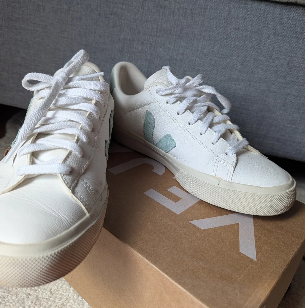 Veja Campo Extra White & Matcha Size 9 Womens White and Green Sneakers - Picture 8 of 14